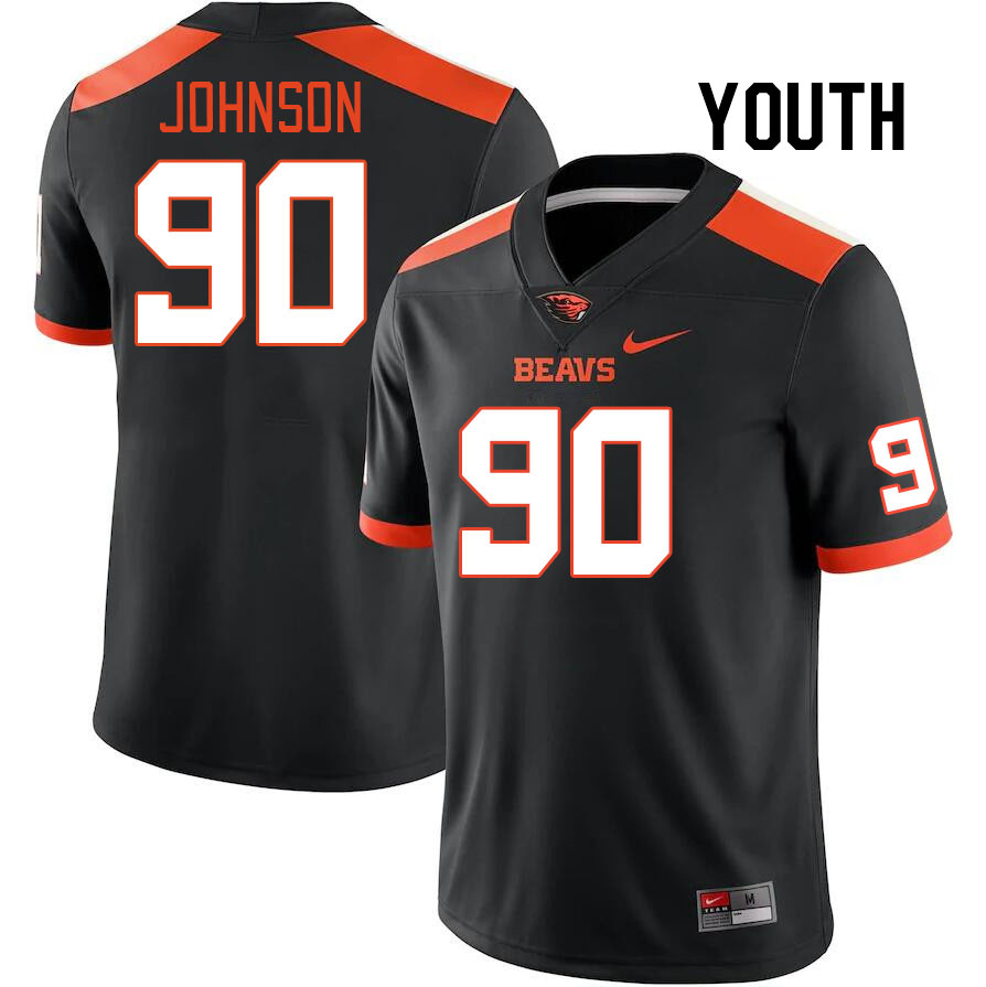 Youth #90 Jojo Johnson Oregon State Beavers College Football Jerseys Stitched-Black